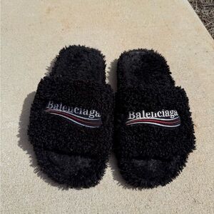 Balenciaga Fur Slides